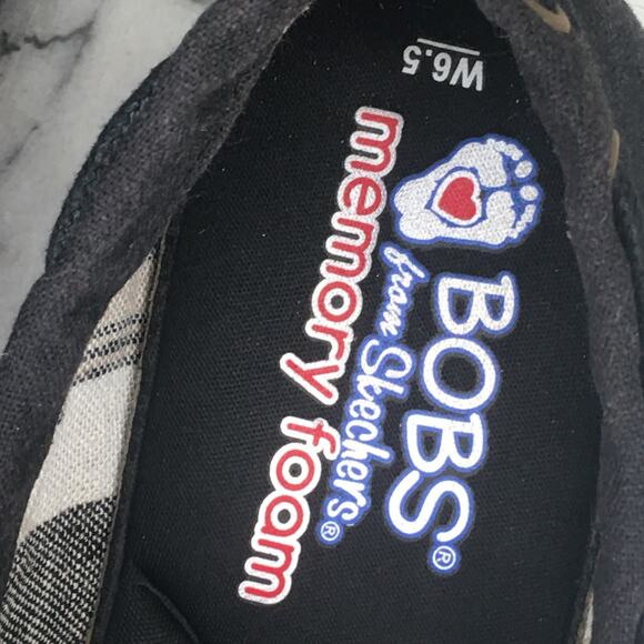 BOBS by Skechers Memory Foam Black Canvas Espadrille Loafer Women's Size 6.5 - Picture 9 of 16